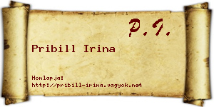 Pribill Irina névjegykártya